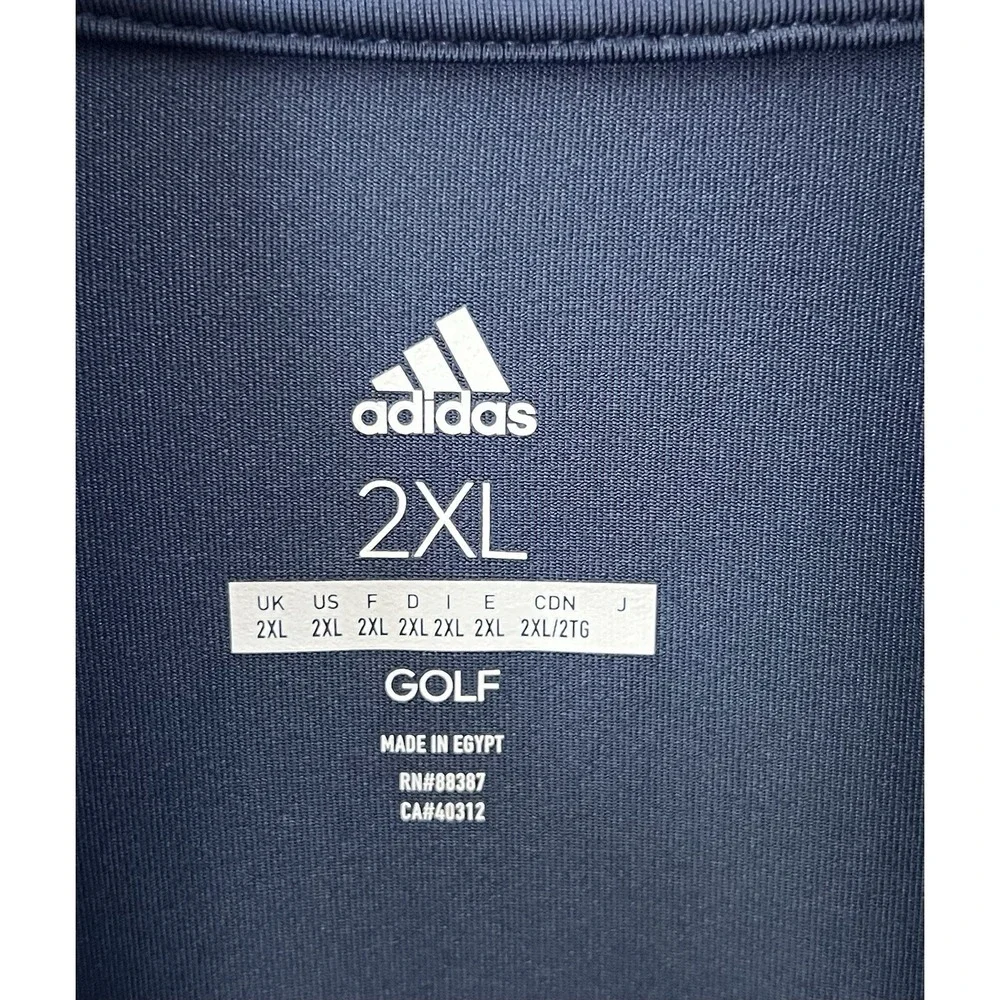 Adidas Golf Classic 1/4 Zip Pullover Performance Shirt Mens Sz 2XL Blue Stretch